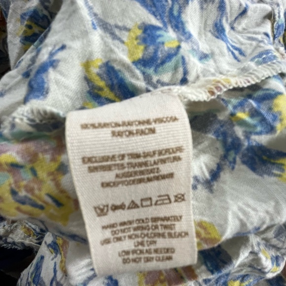 Free People Blue White Smocked Mini Dress S - Picture 6 of 6